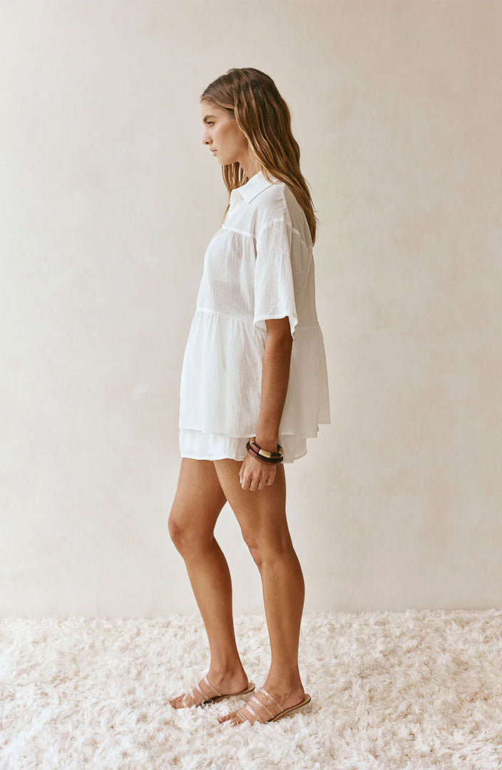 Lola White Co-ord Set | Cotton Linen Blend