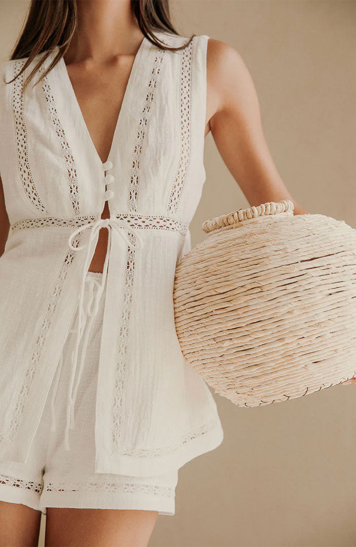 Lia White Co-ord Set | Cotton Linen Blend