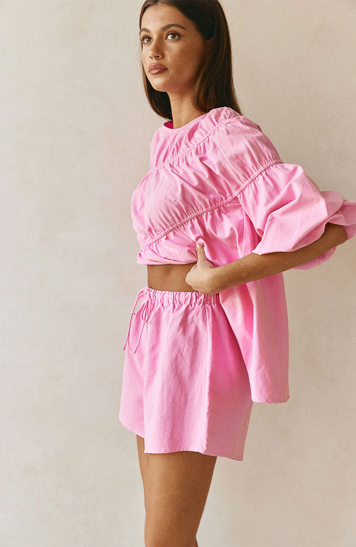 Lara Pink Co-ord Set | Cotton Linen Blend