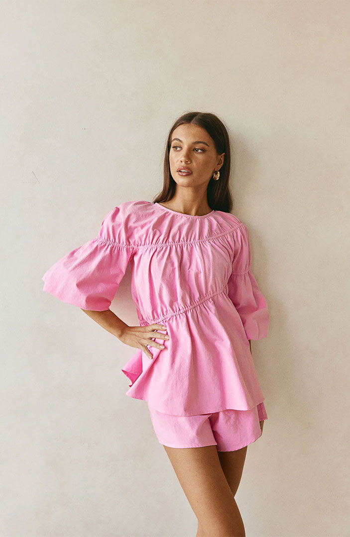 Lara Pink Co-ord Set | Cotton Linen Blend