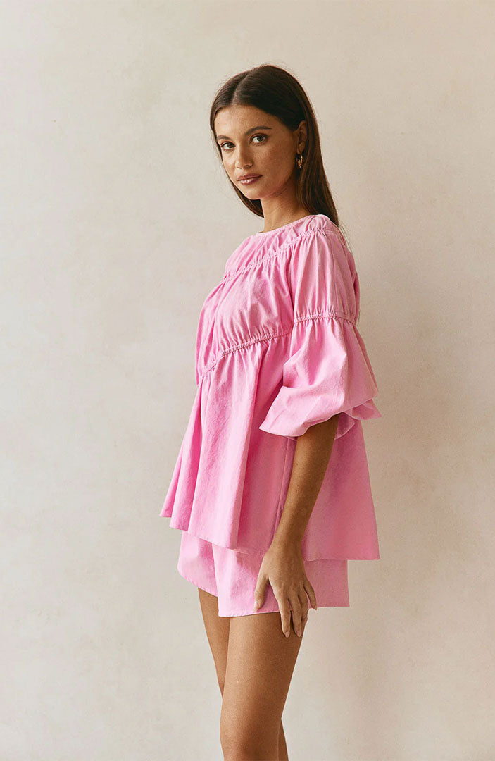 Lara Pink Co-ord Set | Cotton Linen Blend