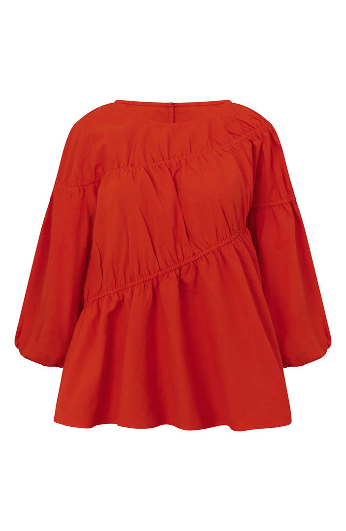 Lara Scarlet Red Co-ord Set | Cotton Linen Blend