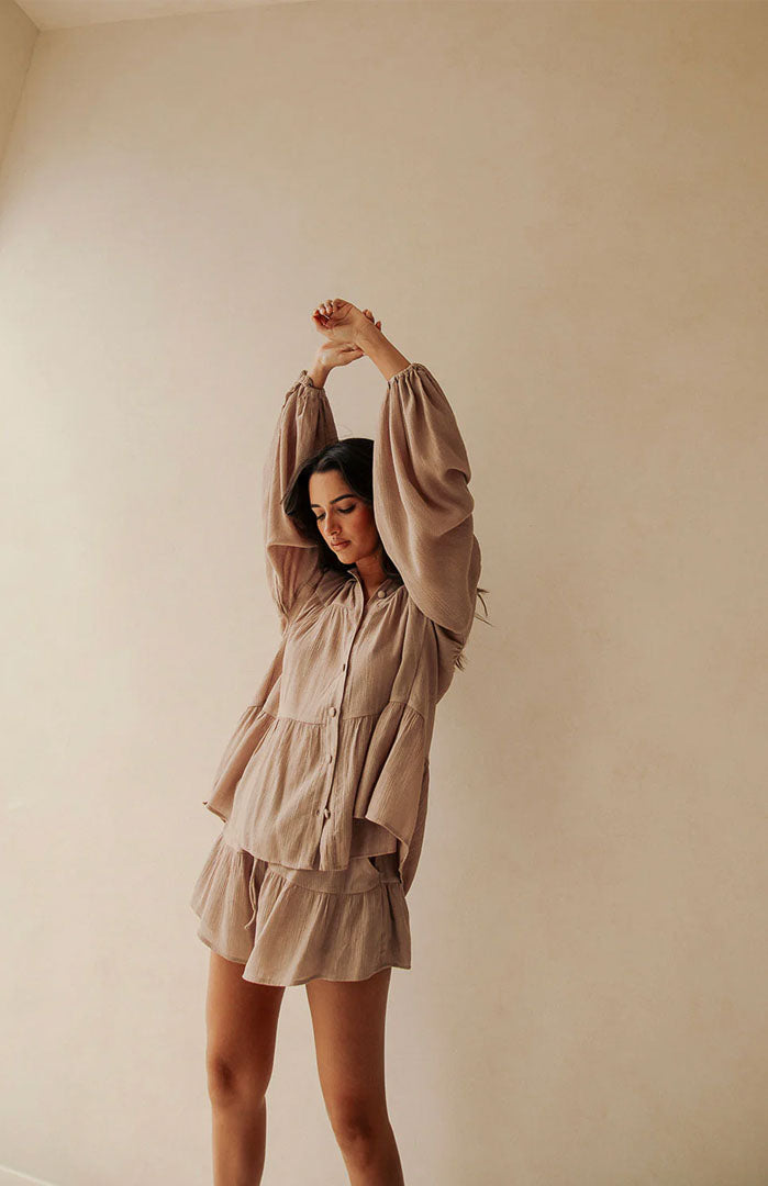 Lola Khakhi Co-ord Set | Cotton Linen Blend