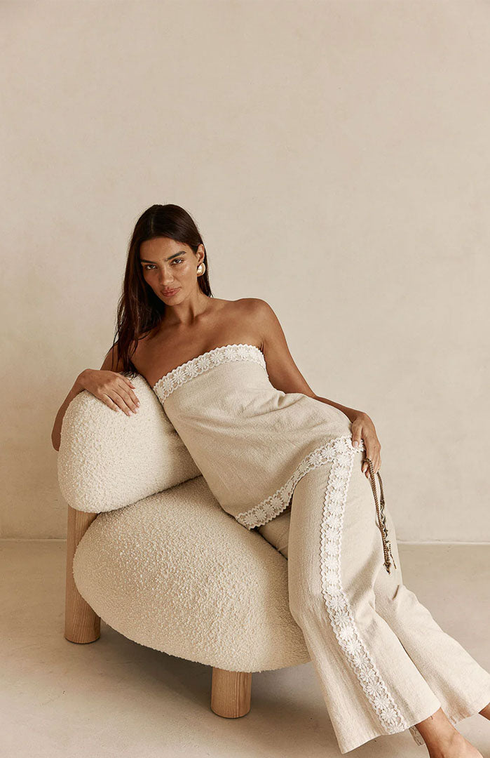 Lizzie Ivory Co-ord Set | Cotton Linen Blend