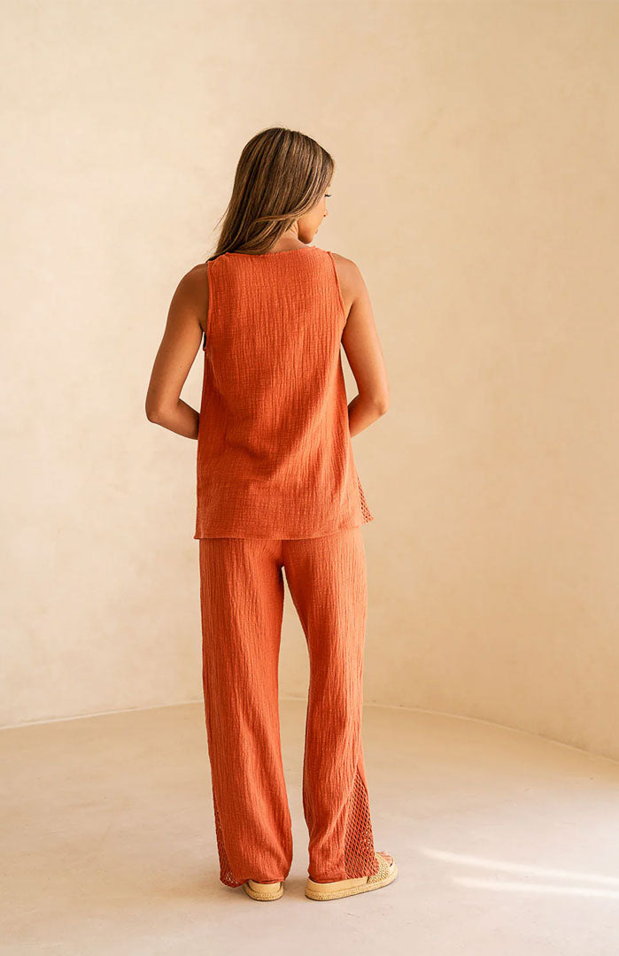 Luna Tangerine Co-ord Set | Cotton Linen Blend