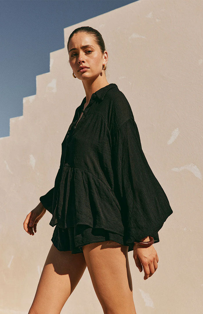 Lola Black Co-ord Set | Cotton Linen Blend