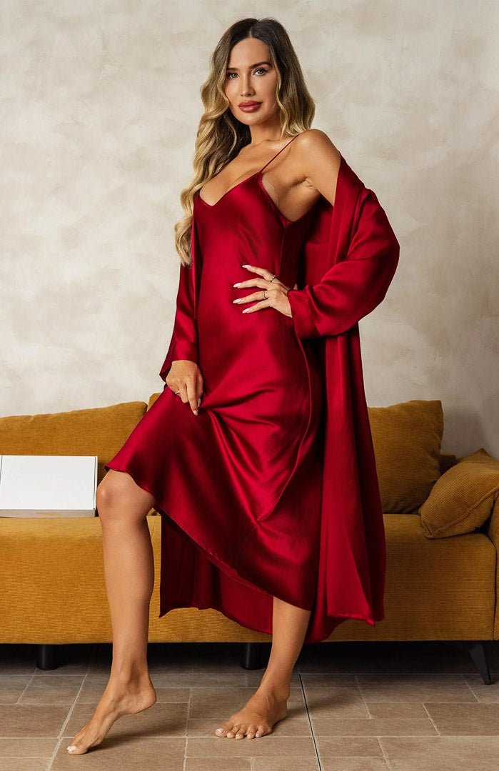 Amour Rouge | Luxury Satin Robe Set
