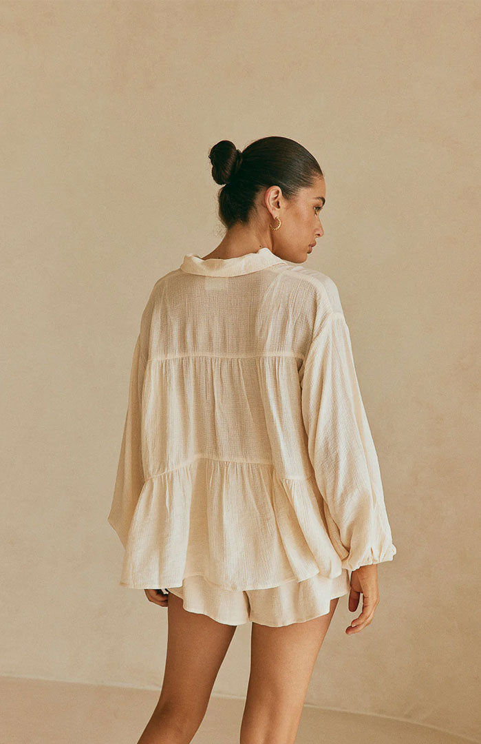 Lola Beige Co-ord Set | Cotton Linen Blend