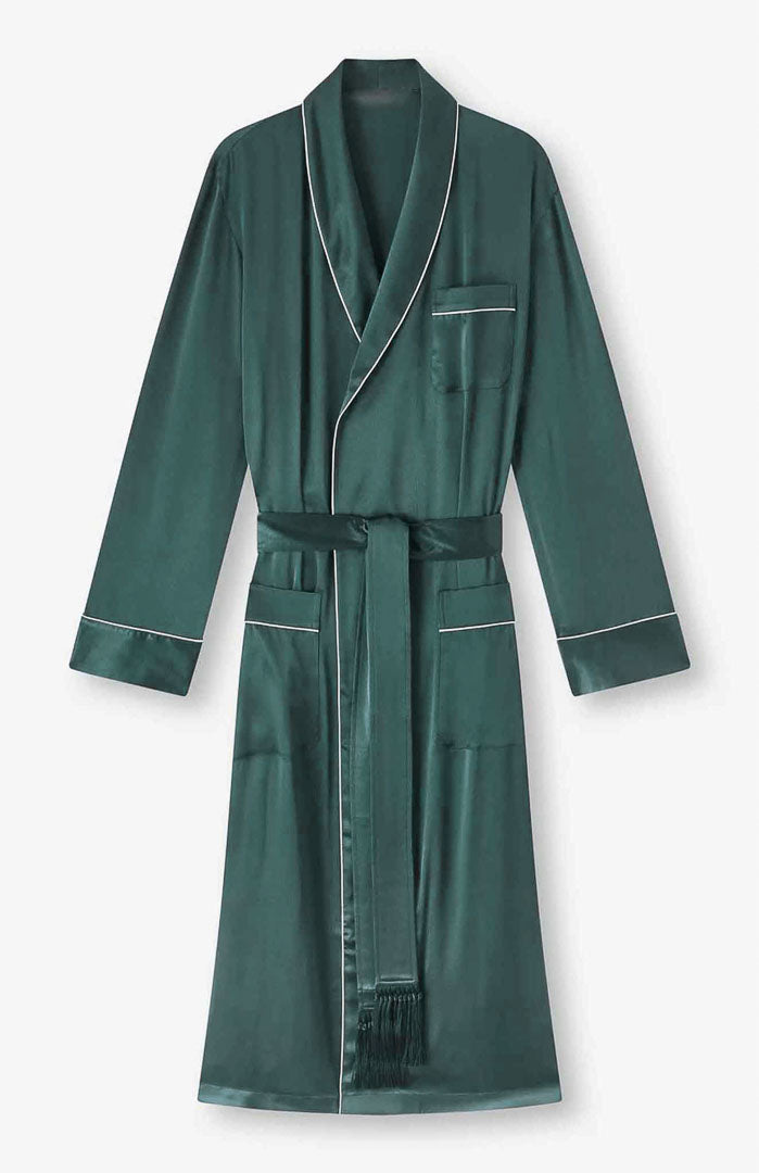 Green Harmony | Red Satin Robe and Pyjama