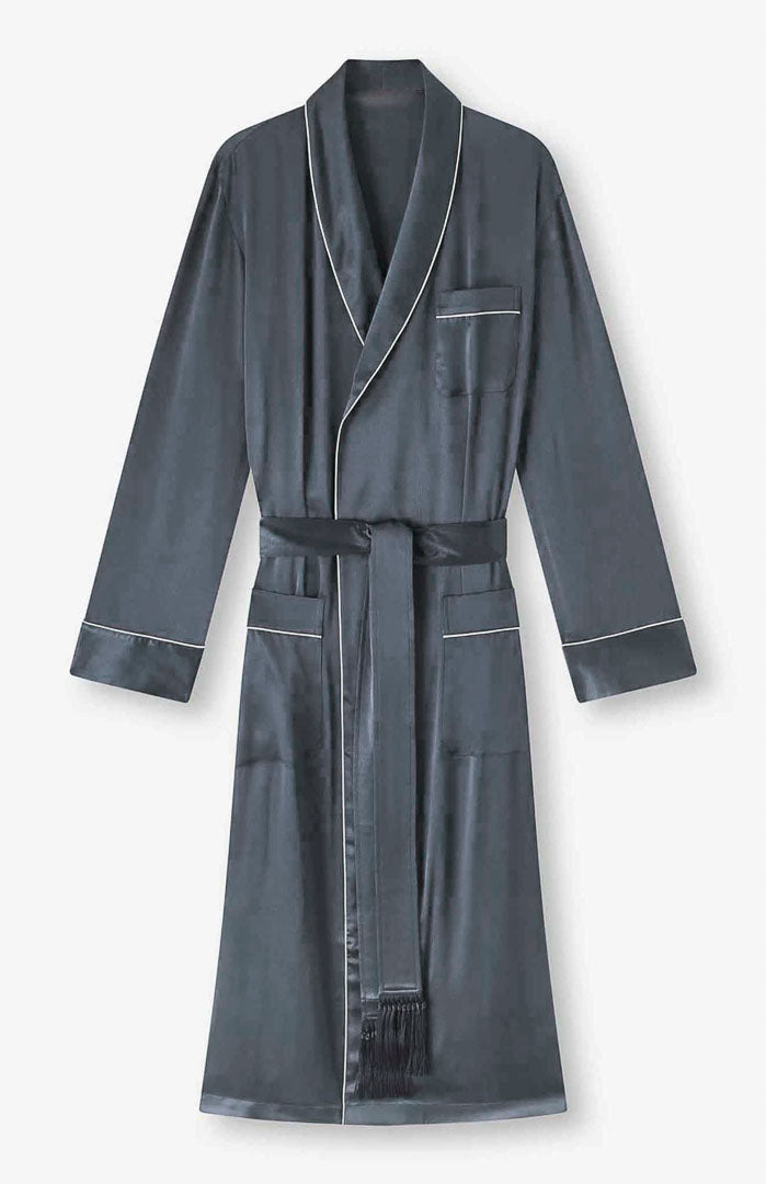 Grey Harmony | Grey Satin Robe and Pyjama
