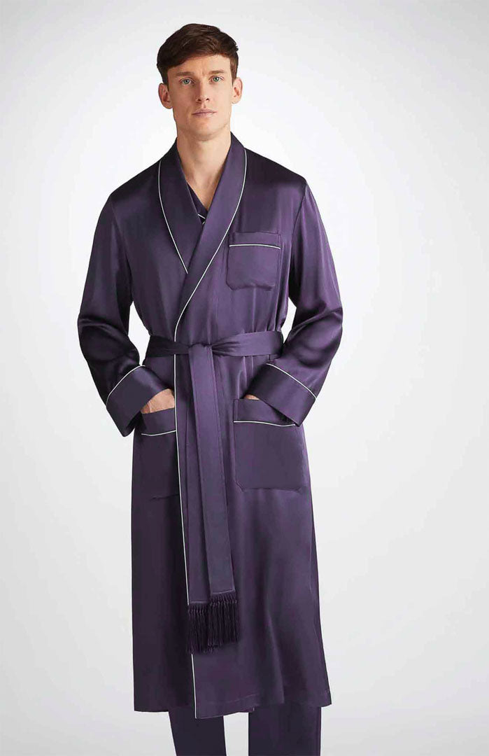 Purple Harmony | Purple Satin Robe and Pyjama