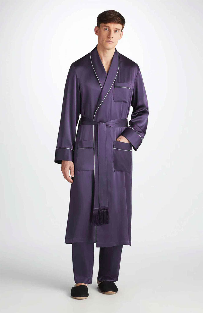 Purple Harmony | Purple Satin Robe and Pyjama
