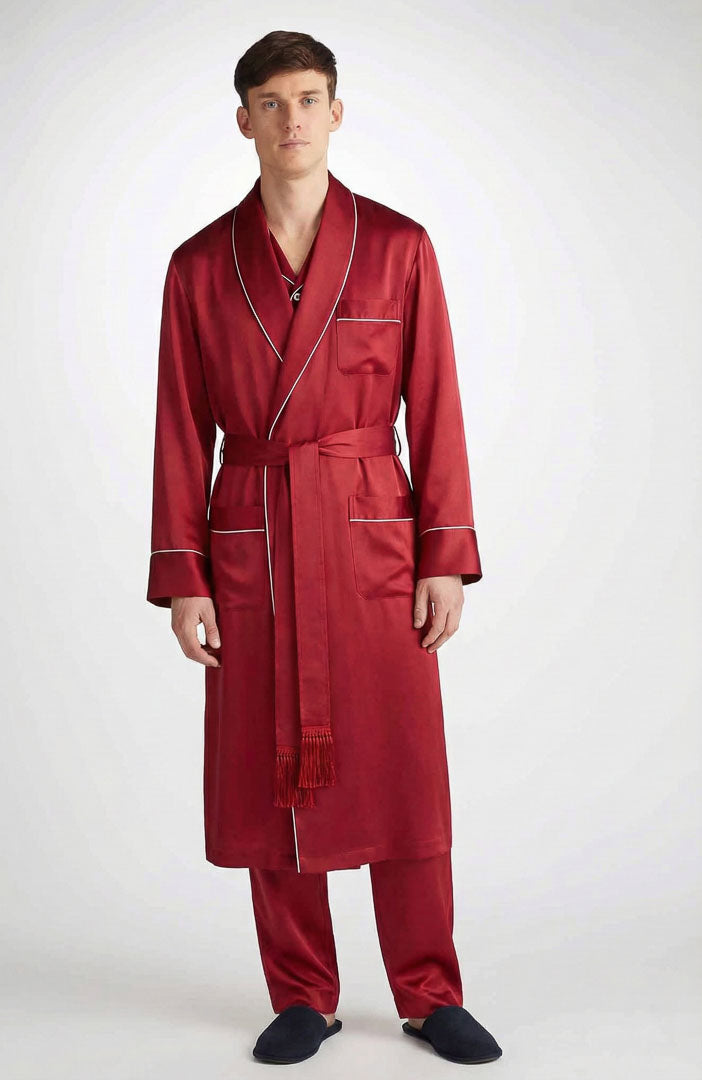 Red Harmony | Red Satin Robe and Pyjama