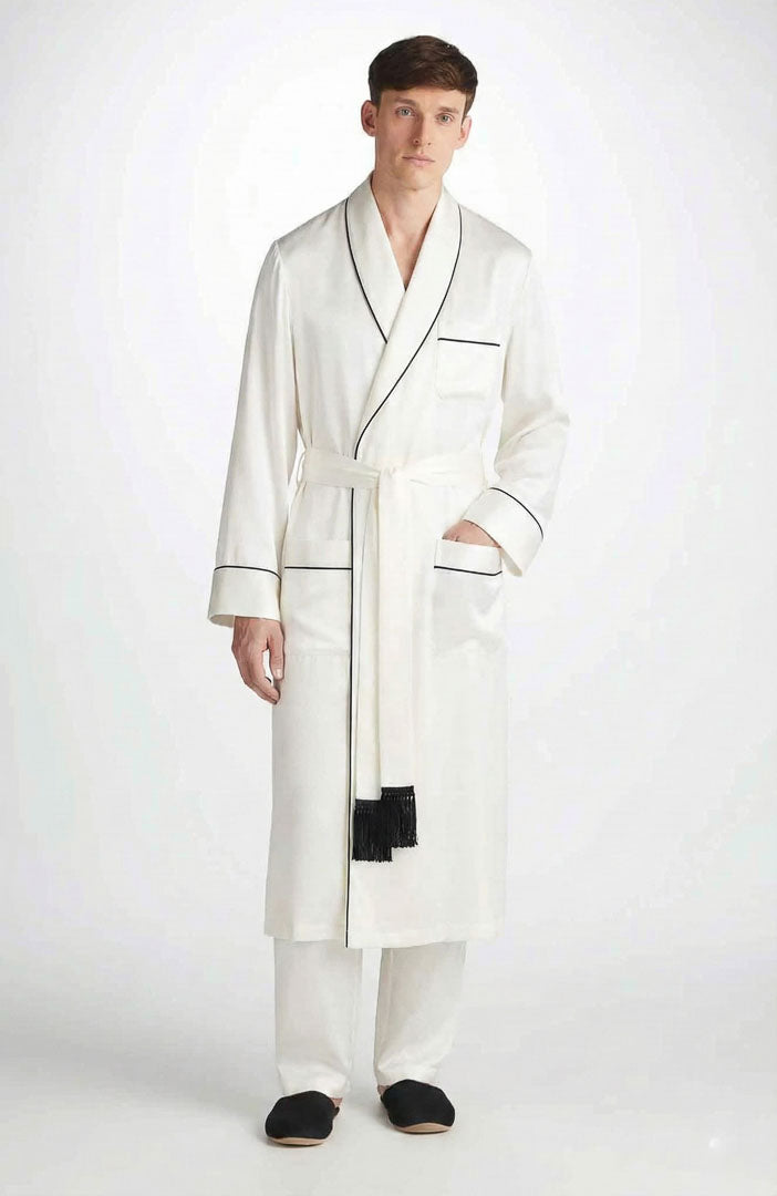 White Harmony | White Satin Robe and Pyjama