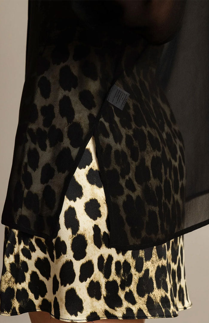 Noir Mystique | Black Sheer Button-Down Shirt