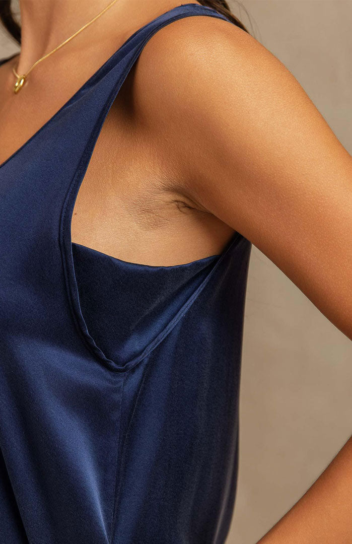 Blush Cloud | Blush Pink Satin Sleep Dress with Pockets