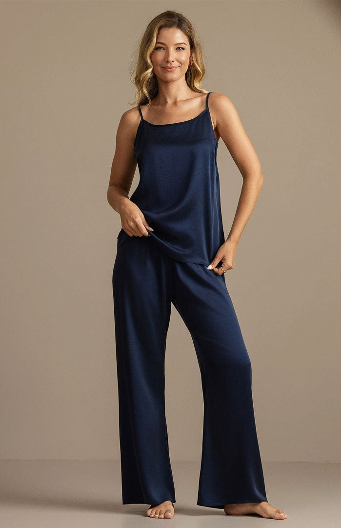 Midnight Sapphire | Navy Cami Satin Loungewear