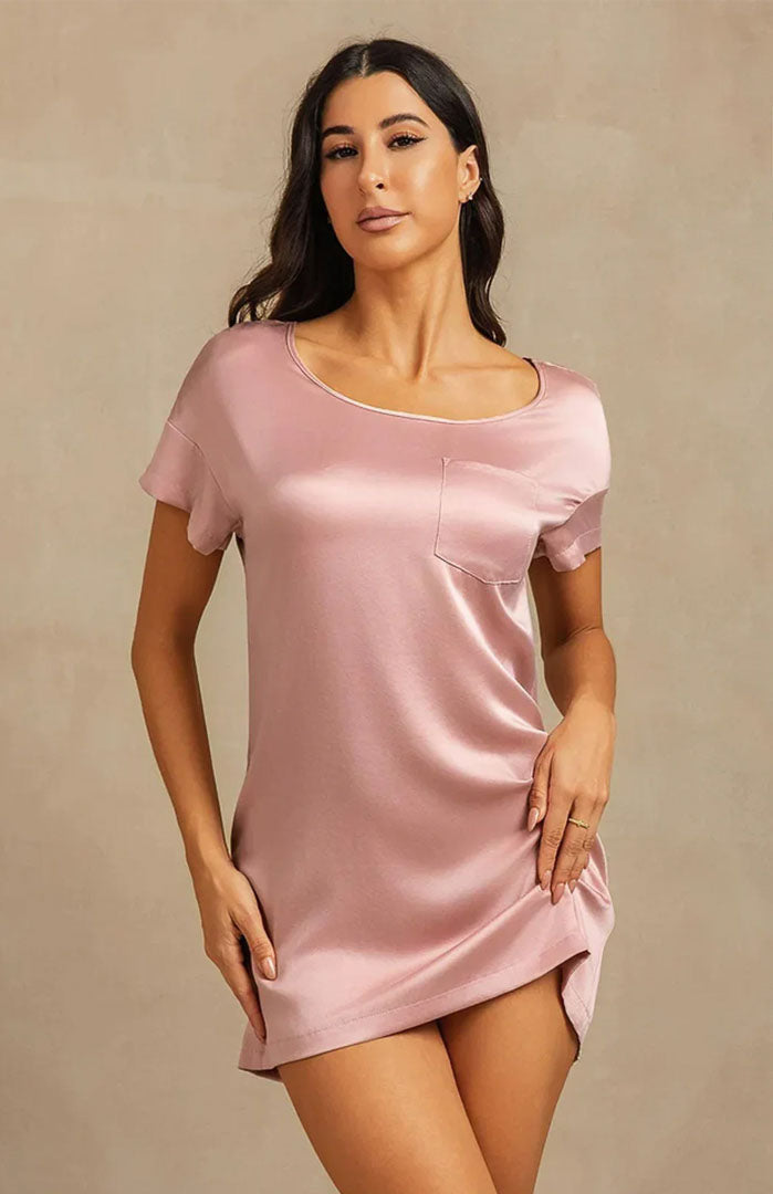 The Vintage Rose Lounge Dress – Luxury Satin Sleepwear