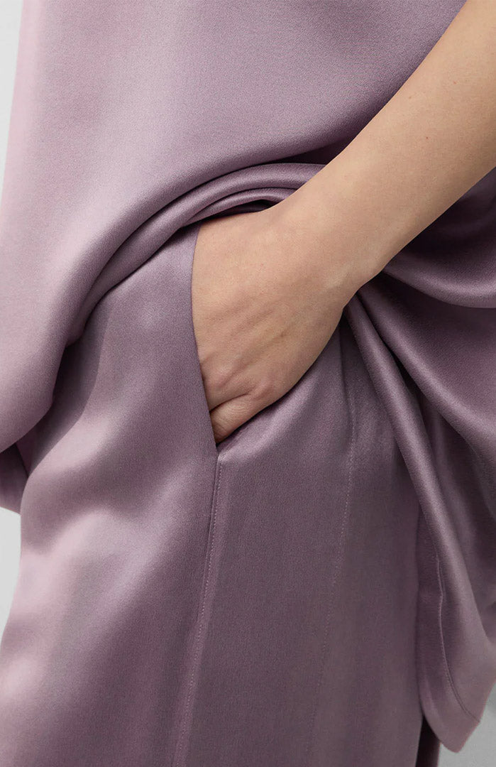 Dream Dusk | Mauve Armani Satin Loungewear Set