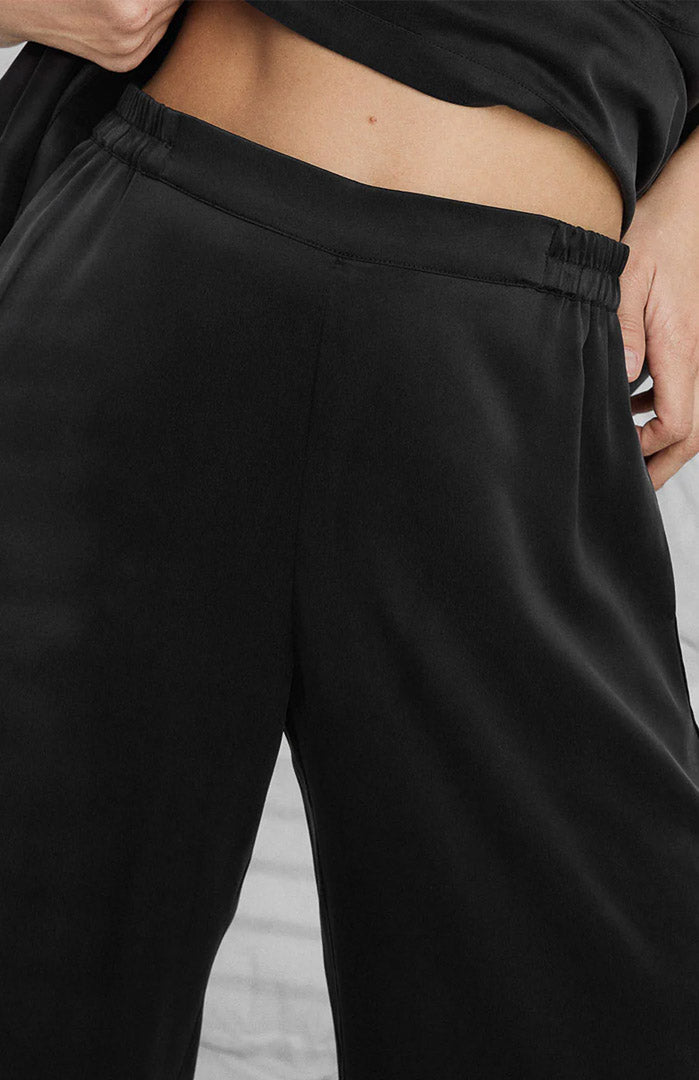 Late Night Lover | Black Armani Satin Loungewear Set