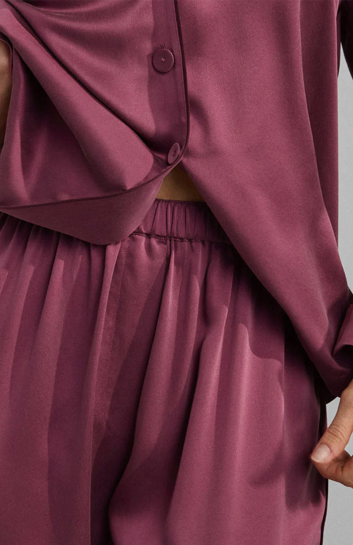 Sangria Satin | Wine Red Armani Satin Lounge Set