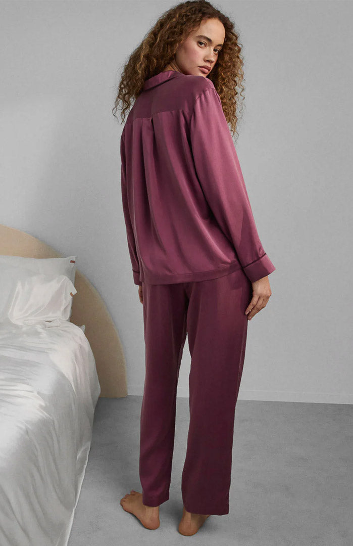 Sangria Satin | Wine Red Armani Satin Lounge Set