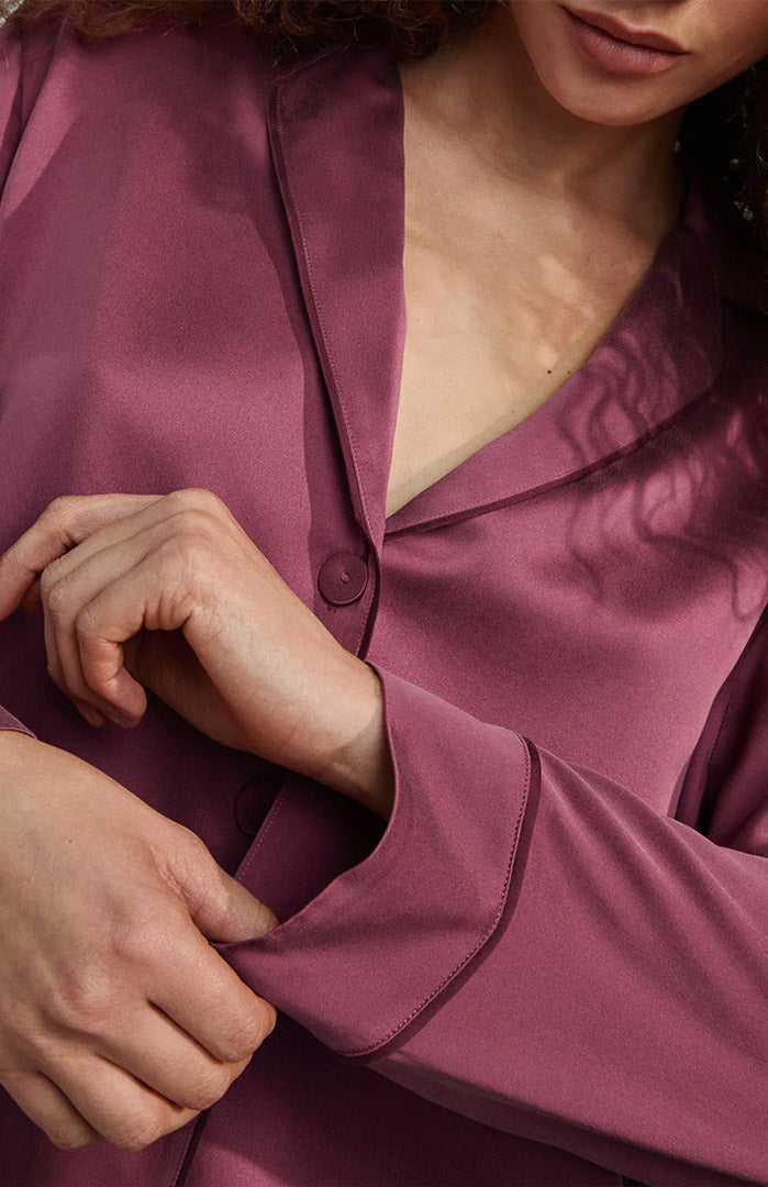 Sangria Satin | Wine Red Armani Satin Lounge Set