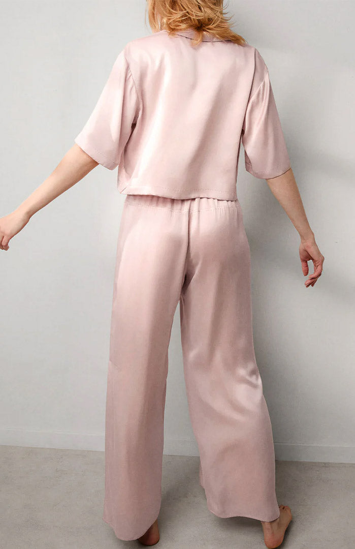 Rosé Reverie | Pink Armani Satin Lounge Set