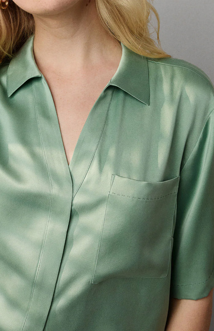 Matcha Mirage | Pistachio Green Armani Satin Lounge Set