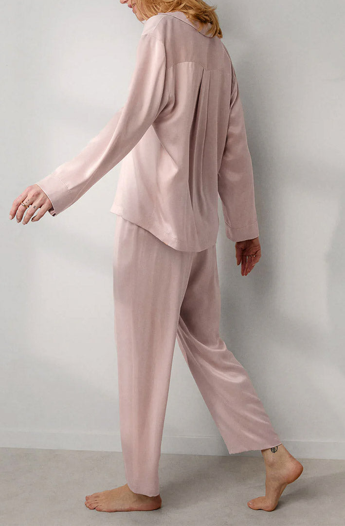 Blush Affair | Baby Pink Armani Satin Lounge Set