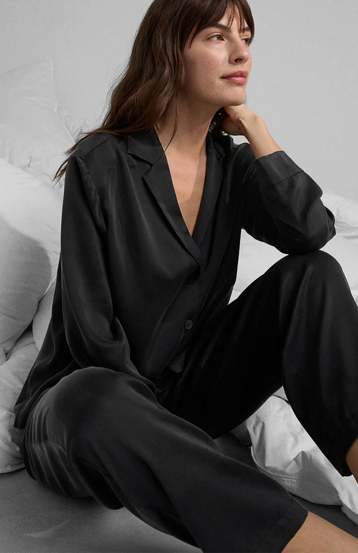 Late Night Lover | Black Armani Satin Lounge Set