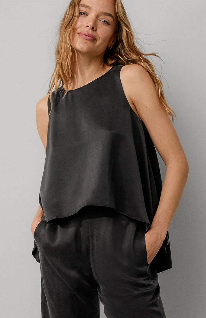 Noir Cascade | Armani Satin Lounge Set