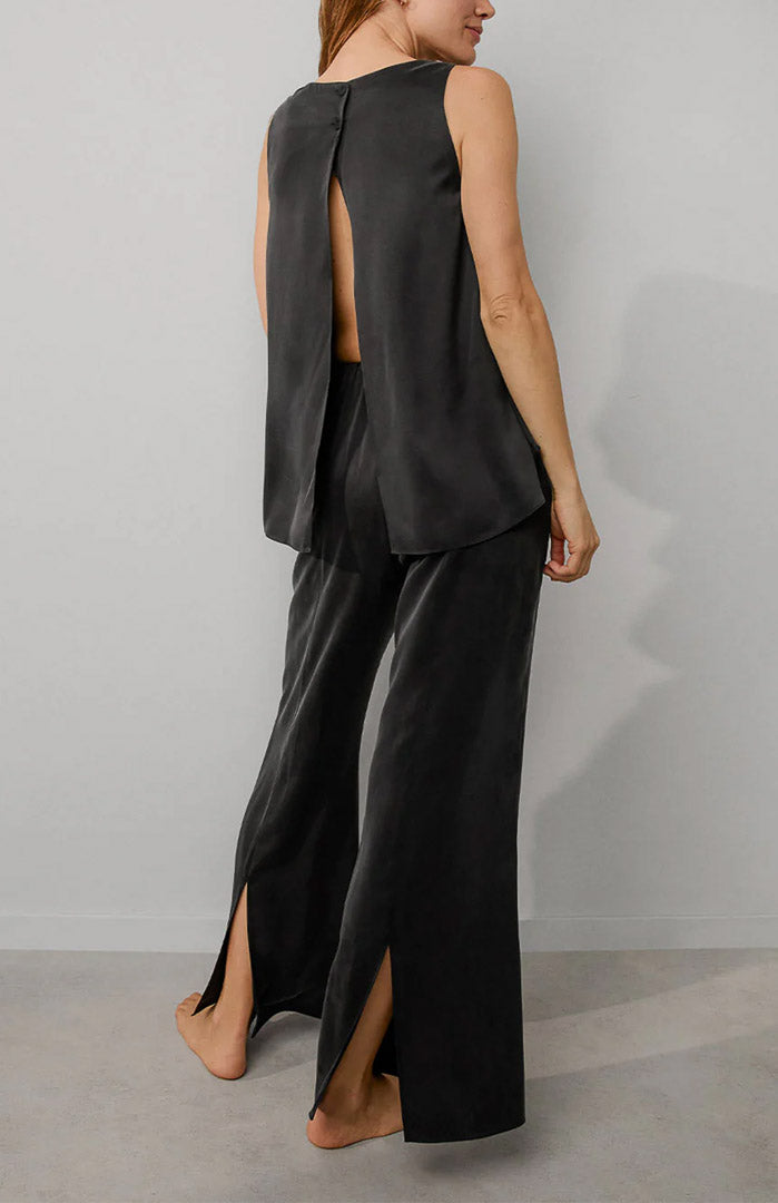 Noir Cascade | Armani Satin Lounge Set