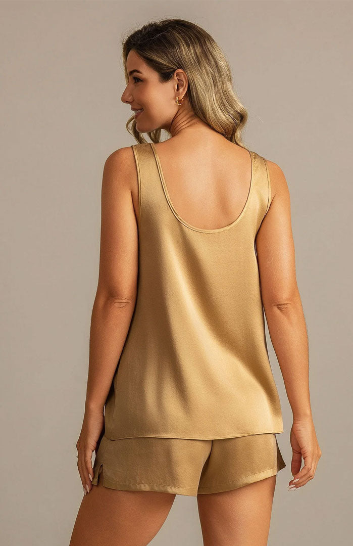 Golden Glow | Gold Satin Cami & Shorts Set
