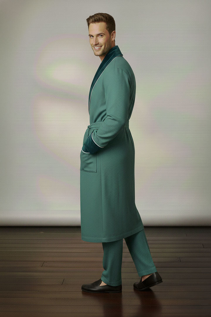 The Aristocrat | Quilted Velvet Robe for Men