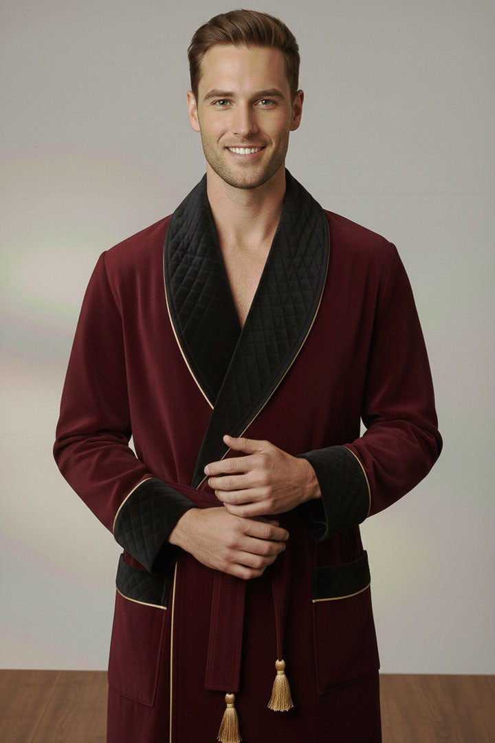The Patriarch | Quilted Velvet Robe for Men