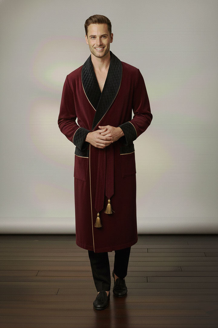The Patriarch | Quilted Velvet Robe for Men