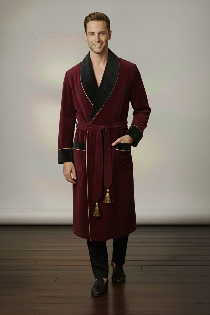 The Patriarch | Quilted Velvet Robe for Men