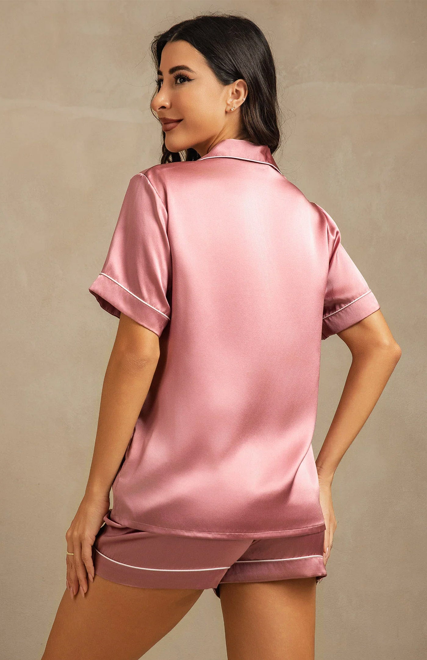 Rose Blush | Pink Satin Shorts Set