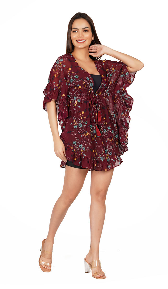 Red kaftan beach cover hot sale up