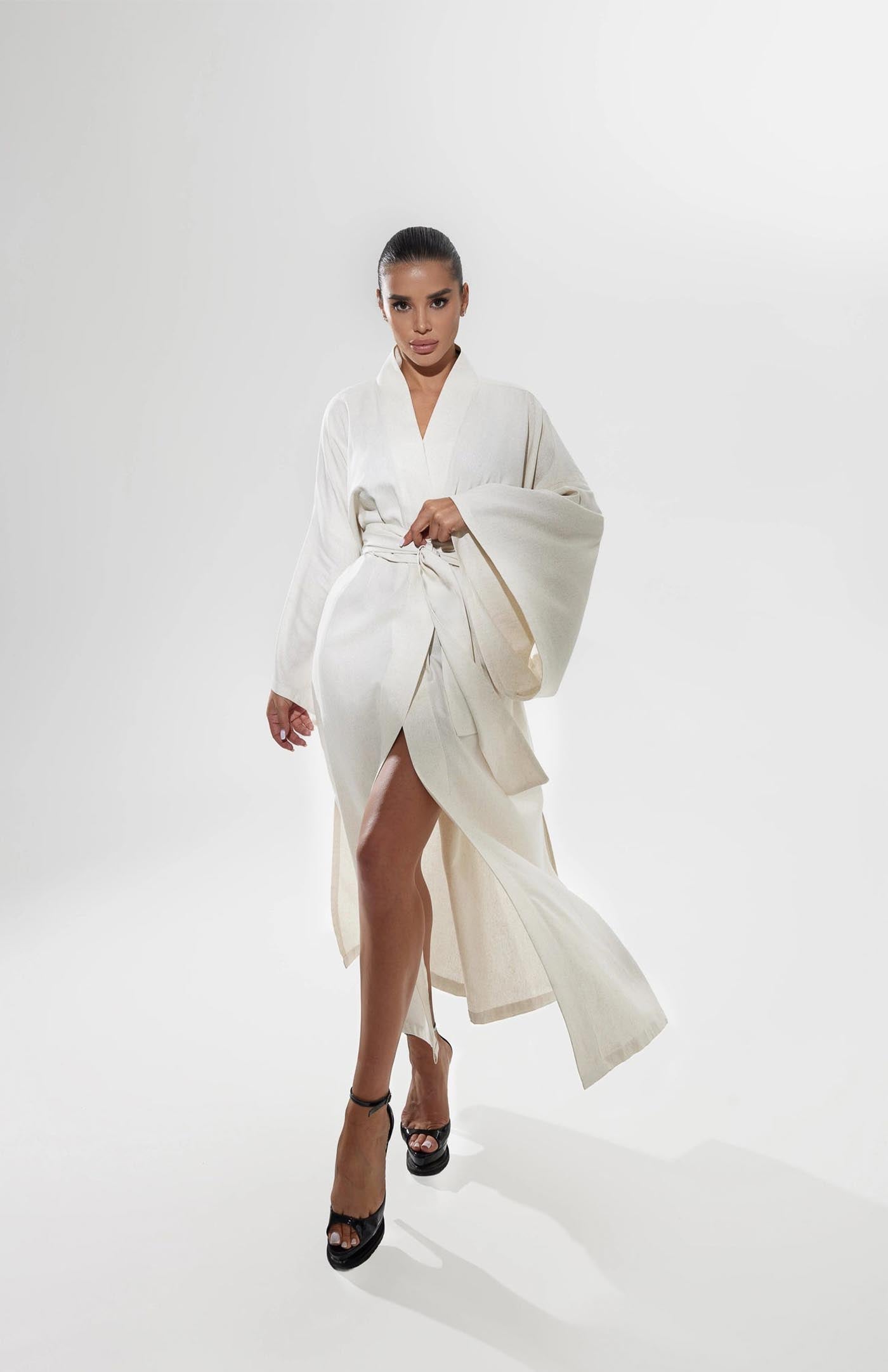 White Supremacy Cotton Kimono Robe