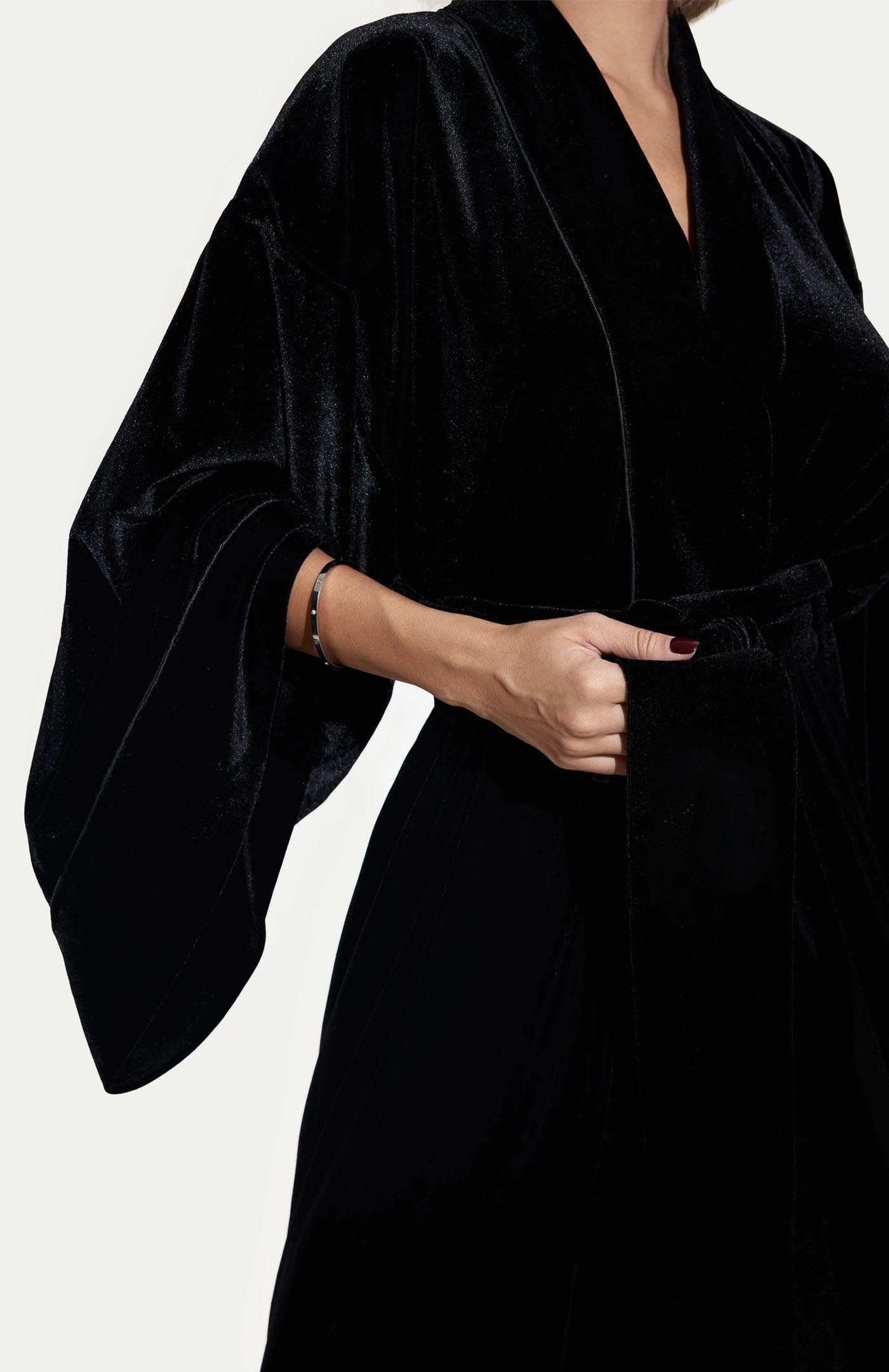 Black Velour Supremacy Kimono Robe