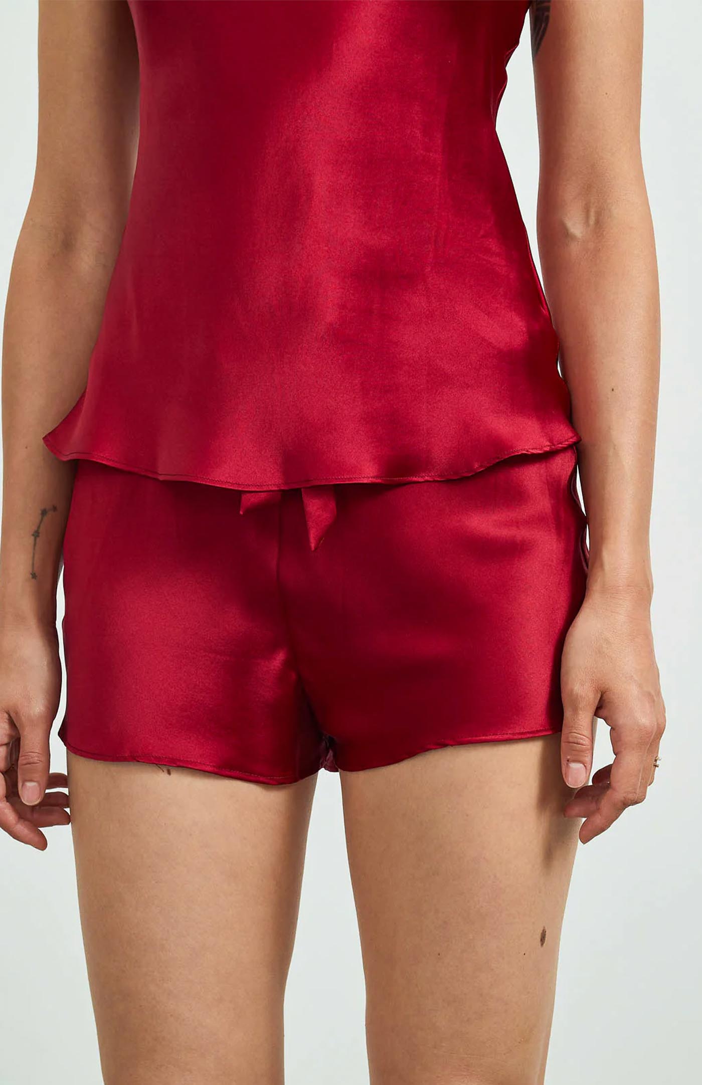 Satin Sin | Red Satin Camisole & Shorts Set