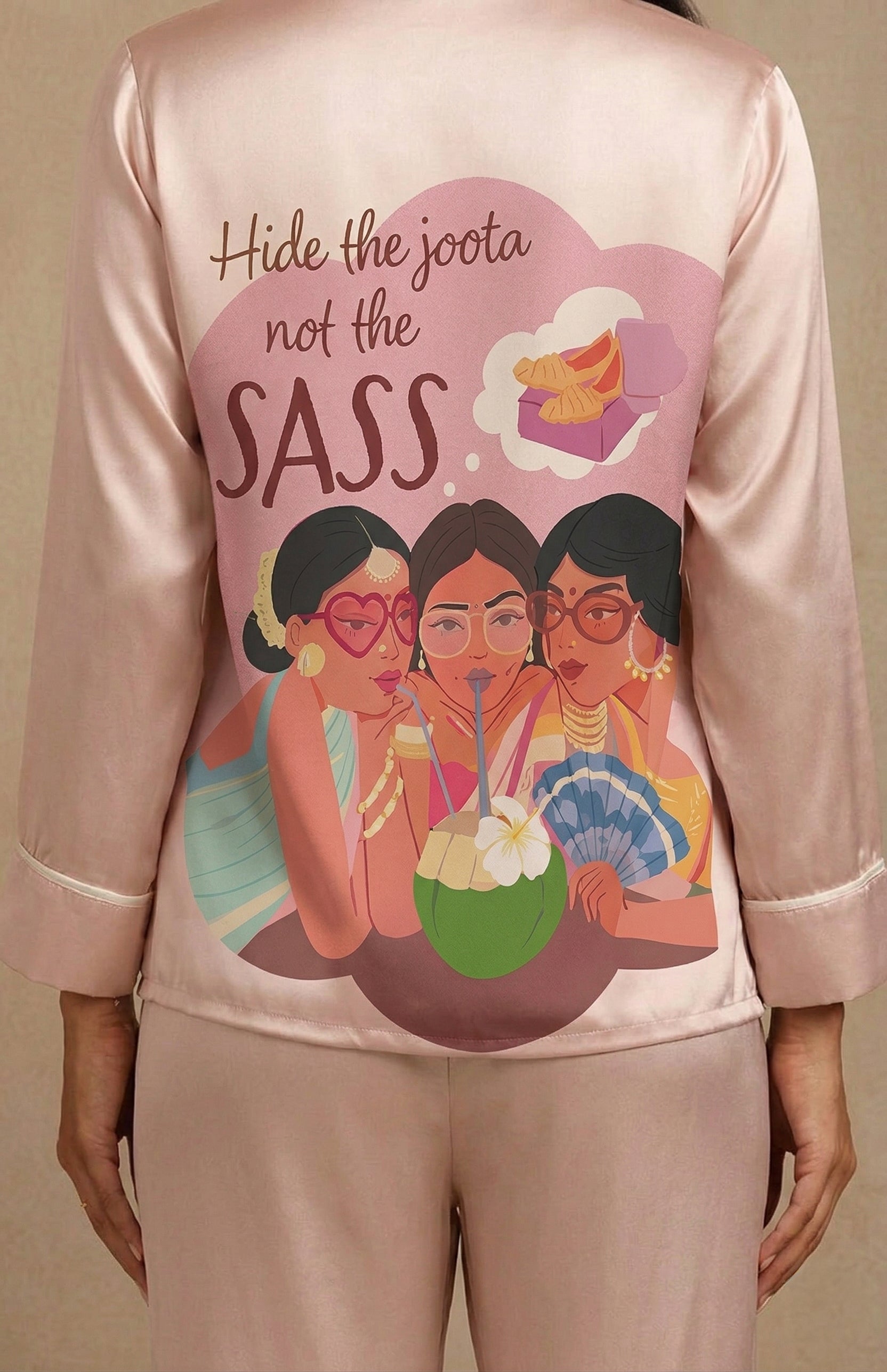 The "Sass & Shadi" Satin Wedding Loungewear Set | Team Bride