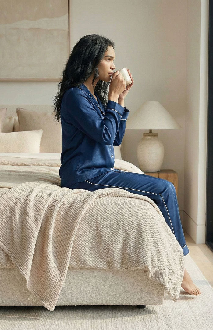 The Blue Moon Diamond Set | Satin Loungewear