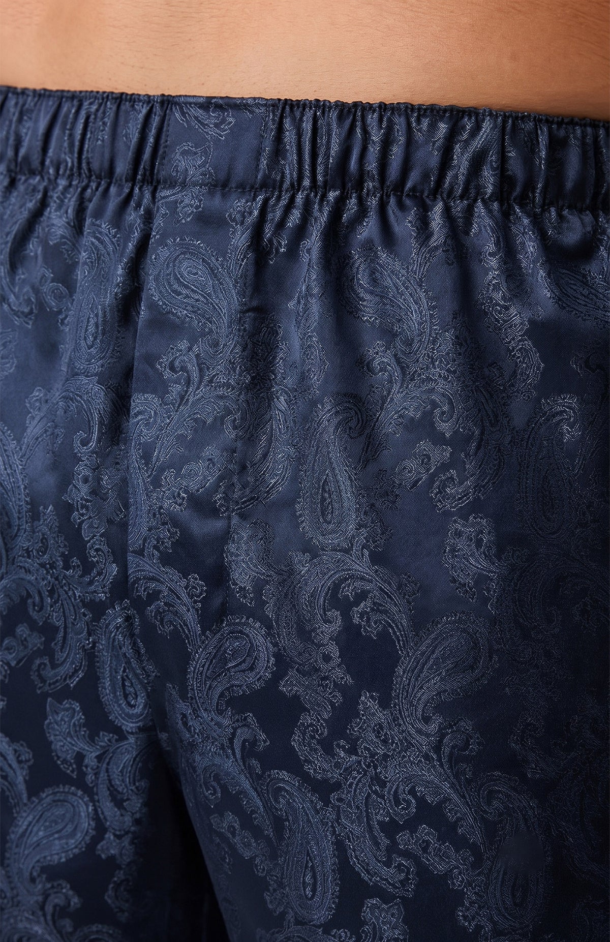 The Midnight Signet | Navy Paisley Jacquard Boxers for Men