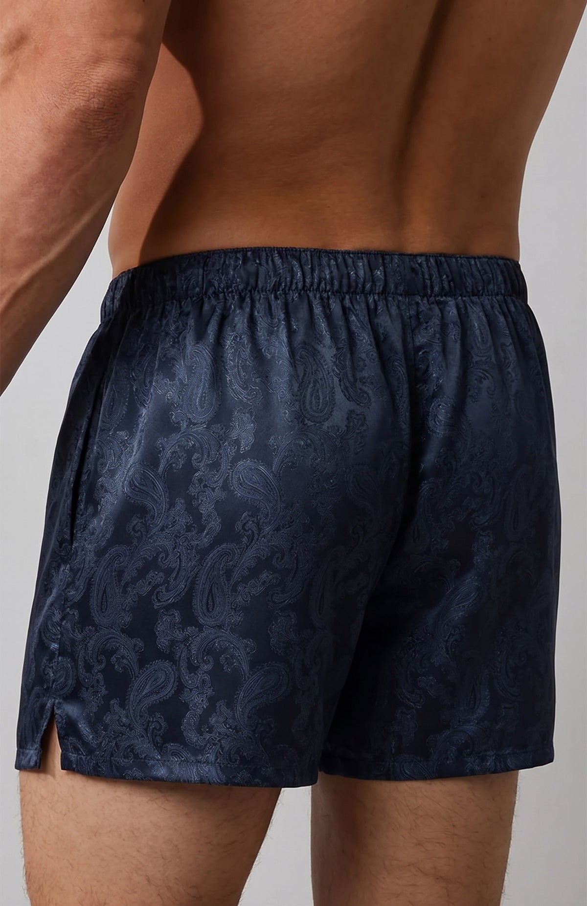 The Midnight Signet | Navy Paisley Jacquard Boxers for Men