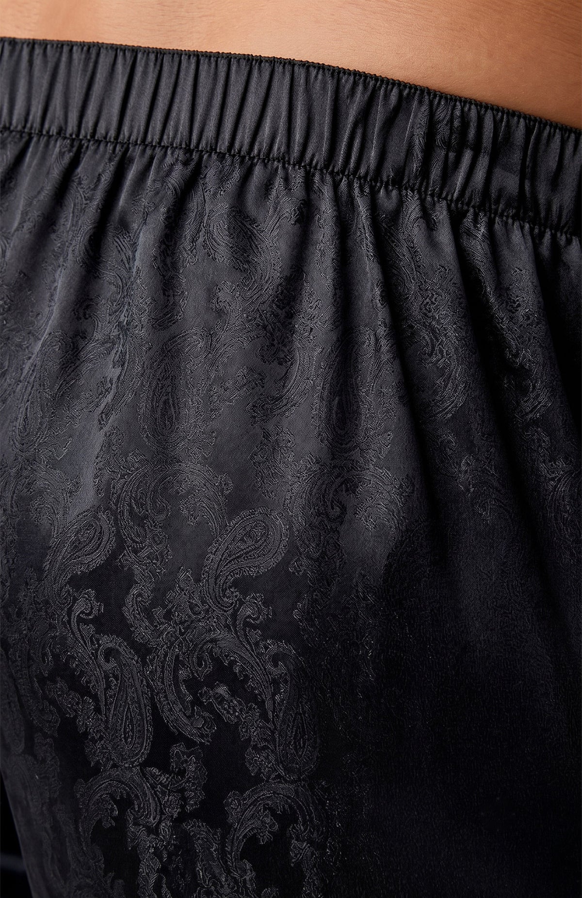 The Onyx Signet | Black Paisley Jacquard Boxers for Men