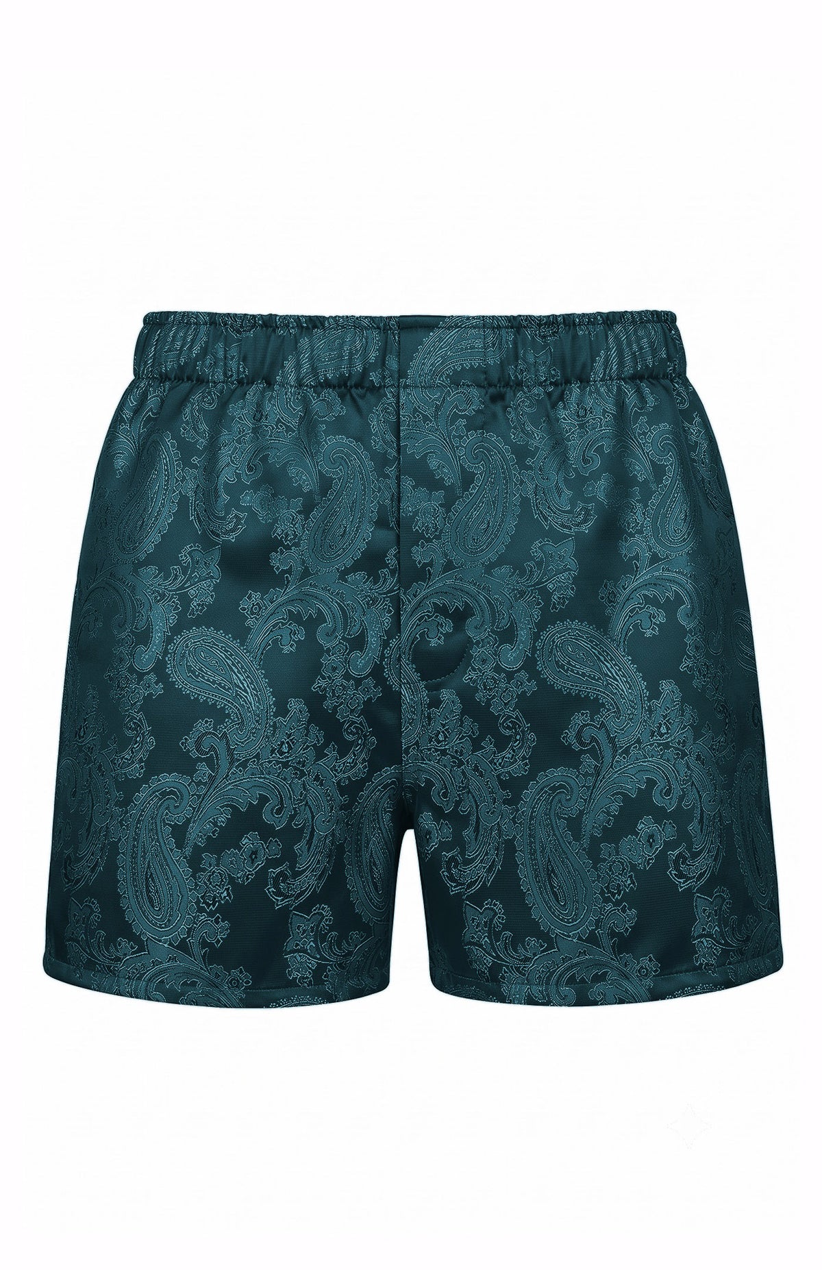 The Peacock Signet | Teal Paisley Jacquard Boxers for Men