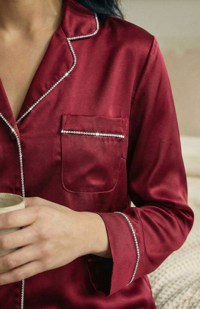 The Rare Red Diamond Set | Satin Loungewear